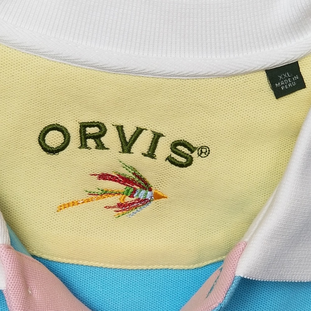 ORVIS REGULAR FIT POLO SHIRT PIQUE KNIT‎ 100% COTTON BLUE Sz XXLARGE, XXL - Picture 3 of 10